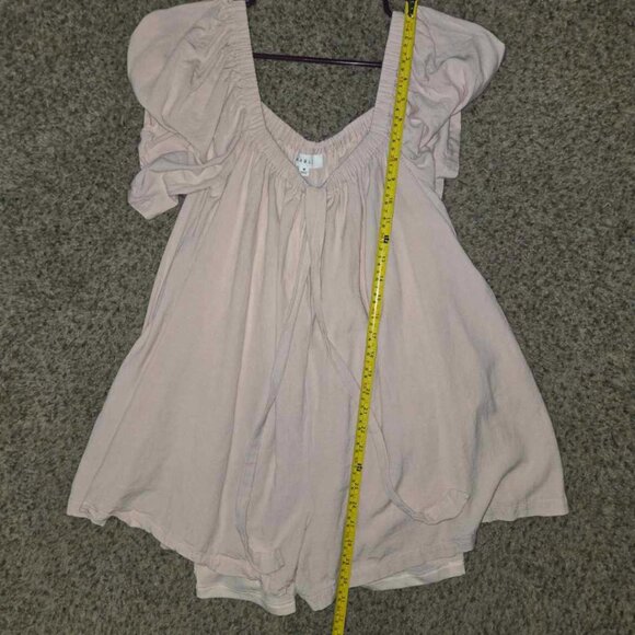 Mable‎ Anthropologie Romper Pink Cottage Core Pockets Size M Boho Easter - Picture 5 of 7